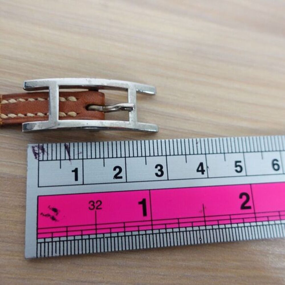 HERMÈS‎ PARIS Wrap Hapi 3 Bracelet Choker Brown Leather Silver H 24 in - Picture 5 of 10